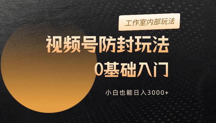 2024视频号升级防封玩法，零基础入门，小白也能日入3000+-艾莉资源