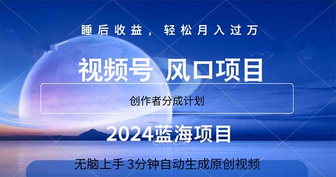 2024蓝海项目，3分钟自动生成视频，月入过万-艾莉资源