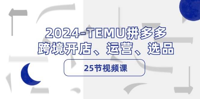 2024-TEMU拼多多·跨境开店、运营、选品（25节视频课）-艾莉资源
