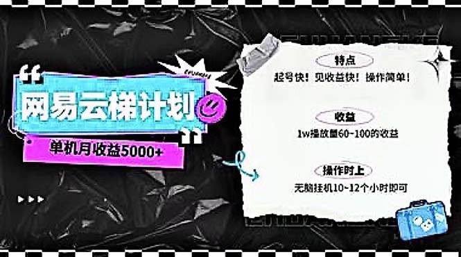 2024网易云云梯计划 单机日300+ 无脑月入5000+-艾莉资源