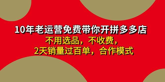 拼多多 最新合作开店日收4000+两天销量过百单，无学费、老运营代操作、…-艾莉资源
