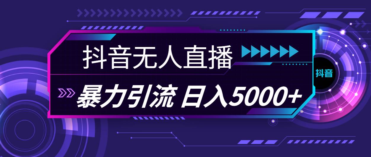 抖音无人直播，暴利引流，日入5000+-艾莉资源
