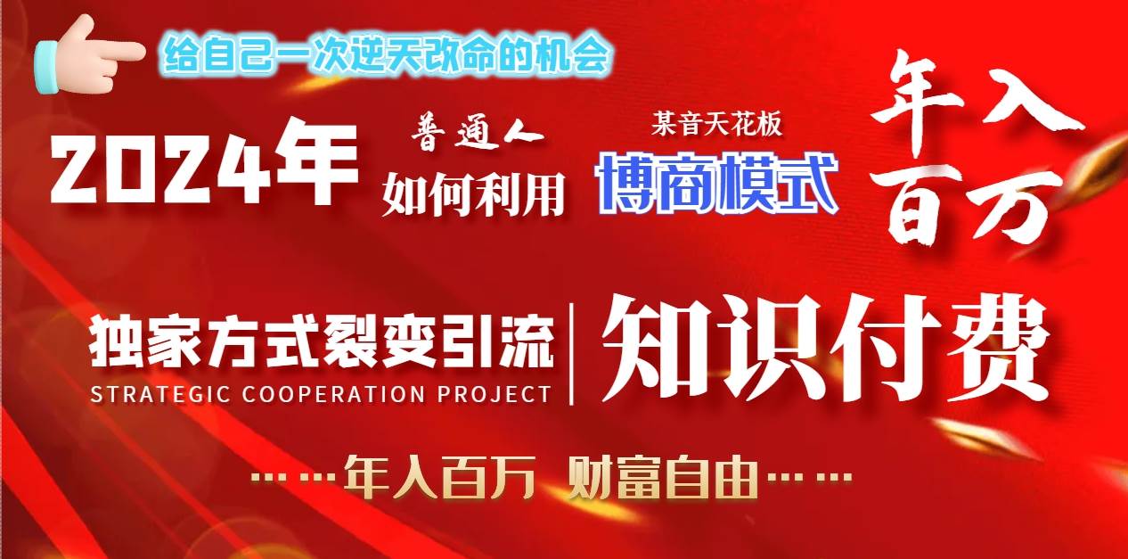 2024年普通人如何利用博商模式做翻身项目年入百万，财富自由-艾莉资源