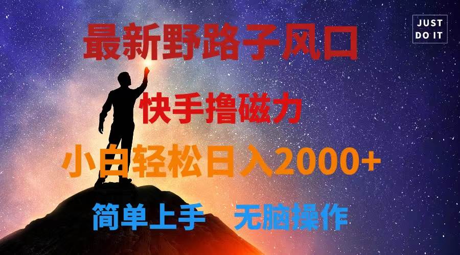 最新风口！快手撸磁力，野路子，小白无脑操作日入2000+-艾莉资源