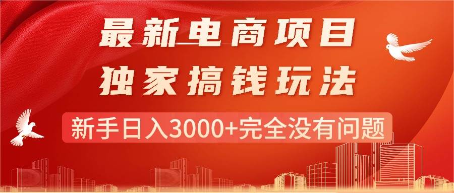 最新电商项目-搞钱玩法，新手日入3000+完全没有问题-艾莉资源