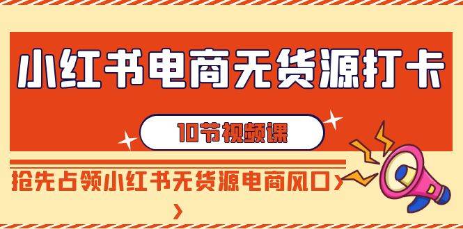 小红书电商-无货源打卡，抢先占领小红书无货源电商风口（10节课）-艾莉资源