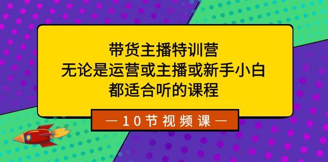 带货主播特训营：无论是运营或主播或新手小白，都适合听的课程-艾莉资源