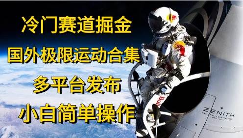 冷门赛道掘金，国外极限运动视频合集，多平台发布，小白简单操作-艾莉资源