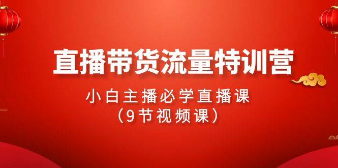 2024直播带货流量特训营，小白主播必学直播课（9节视频课）-艾莉资源