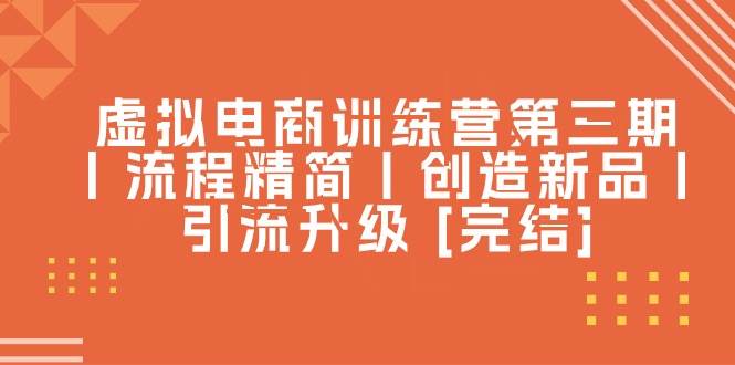 虚拟电商训练营第三期丨流程精简丨创造新品丨引流升级 [完结]-艾莉资源