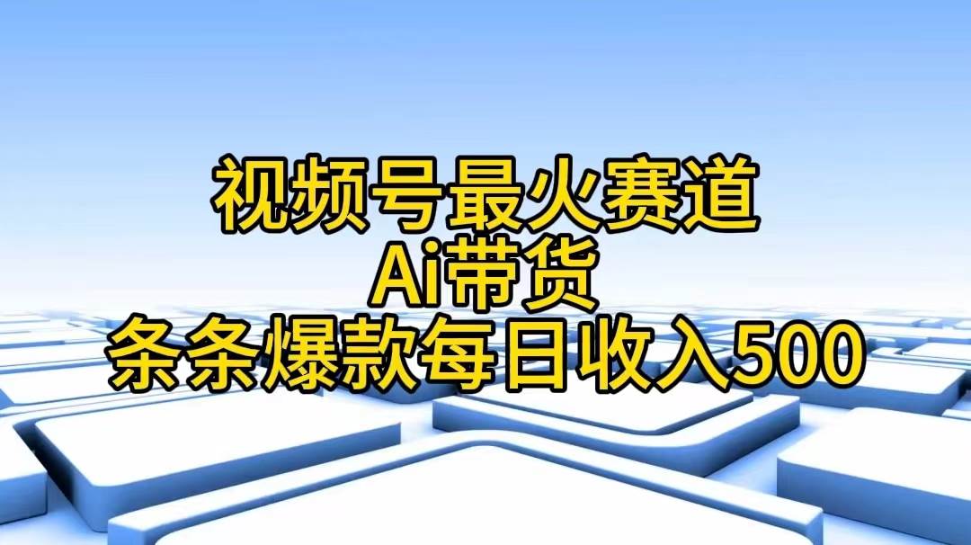 视频号最火赛道——Ai带货条条爆款每日收入500-艾莉资源