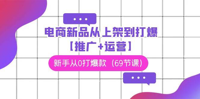 电商 新品从上架到打爆【推广+运营】，新手从0打爆款（69节课）-艾莉资源