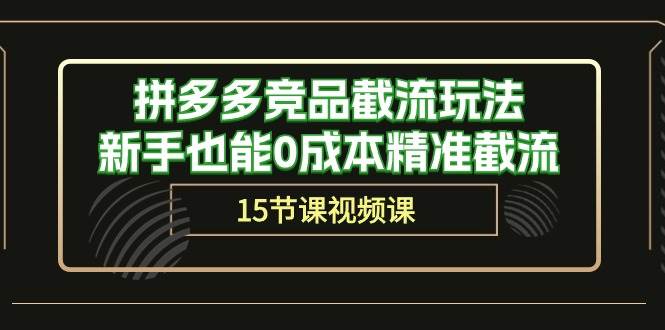 拼多多竞品截流玩法，新手也能0成本精准截流（15节课）-艾莉资源