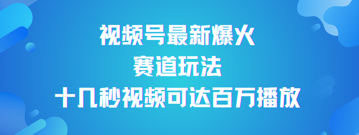 视频号最新爆火赛道玩法，流量巨大，视频制作简单，轻松月入数万-艾莉资源
