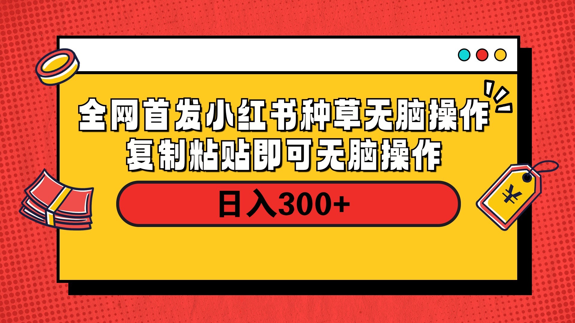 全网首发 小红书种草无脑操作复制黏贴即可 轻松日入300+-艾莉资源