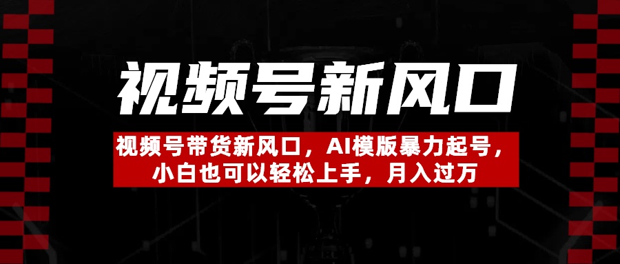 视频号带货新风口，AI模版暴力起号，小白也可以轻松上手，月入过万-艾莉资源