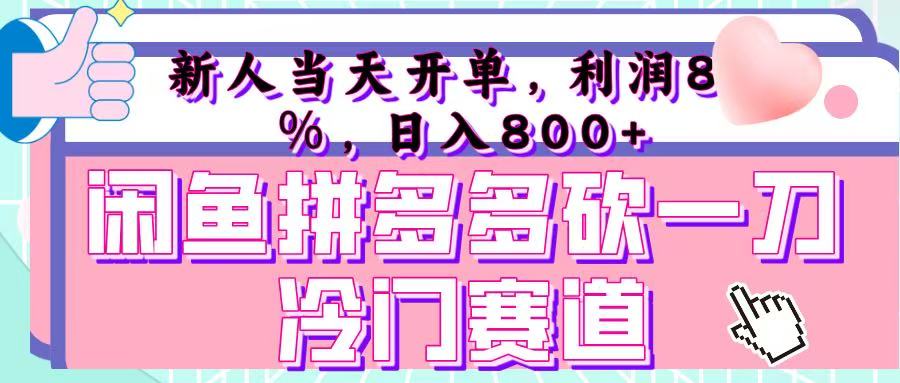 咸鱼拼夕夕砍一刀冷门暴力赛道，新人当天开单，利润百分之八十，日入 800+-艾莉资源