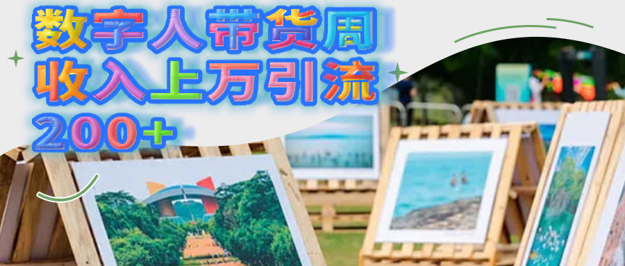 数字人带货周收入上万引流200+-艾莉资源