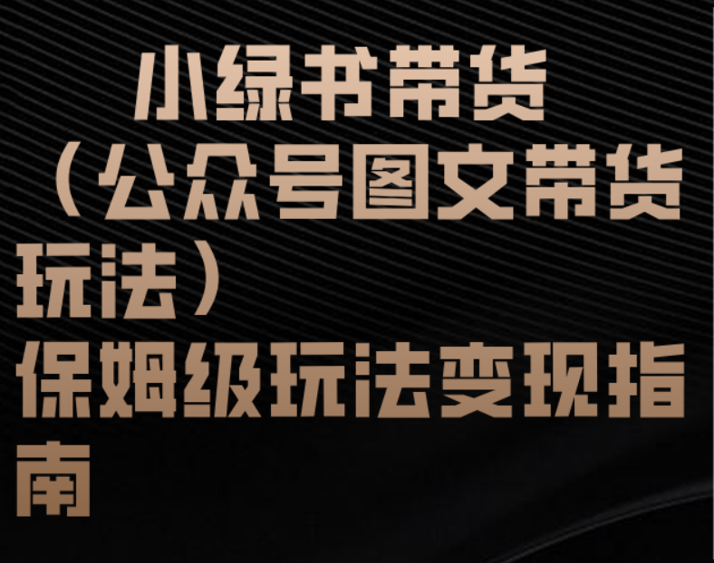 小绿书带货（公众号图文带货玩法）保姆级玩法变现指南-艾莉资源