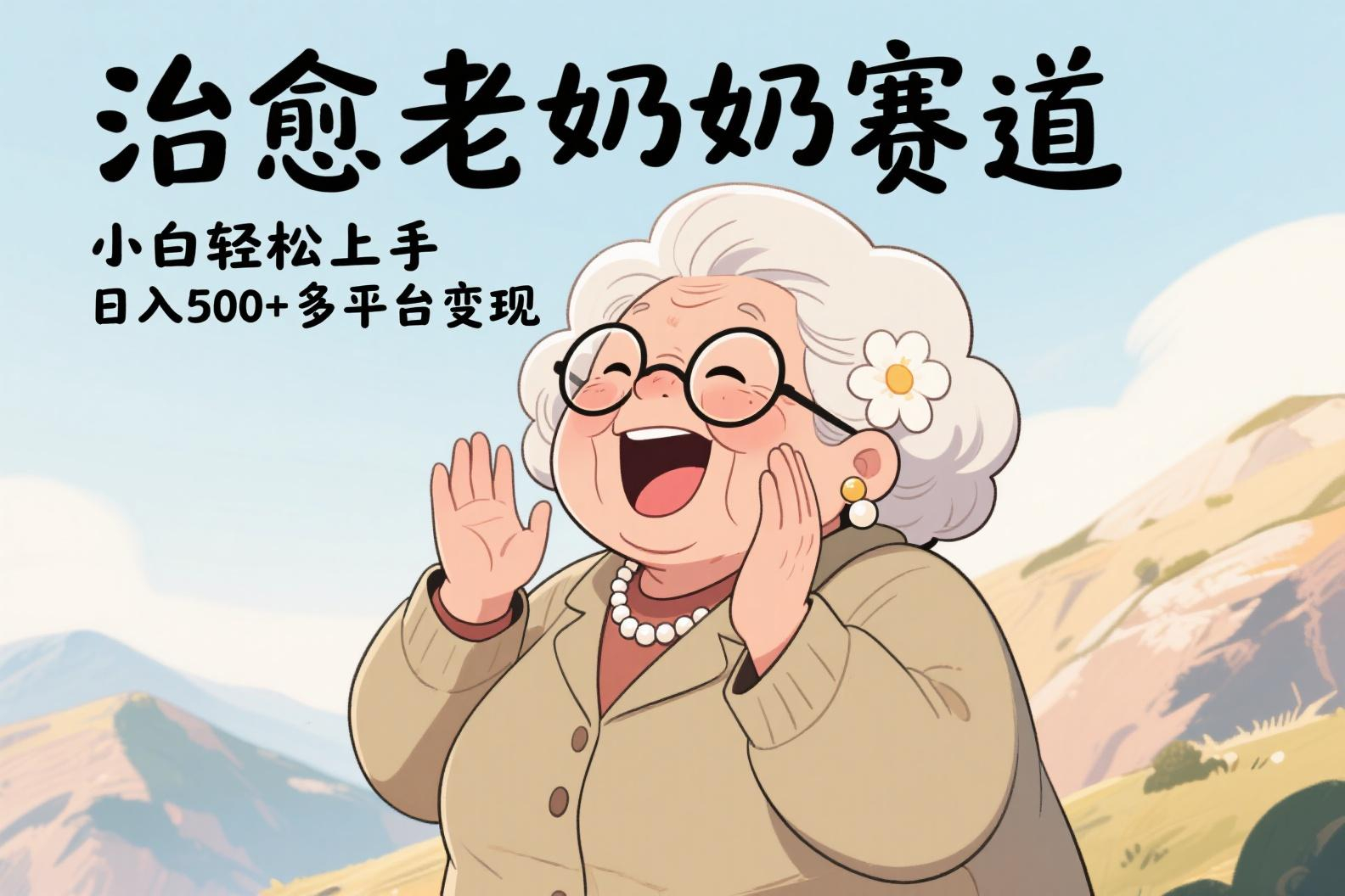 视频号治愈老奶奶赛道，小白轻松上手，日入500+多平台变现-艾莉资源