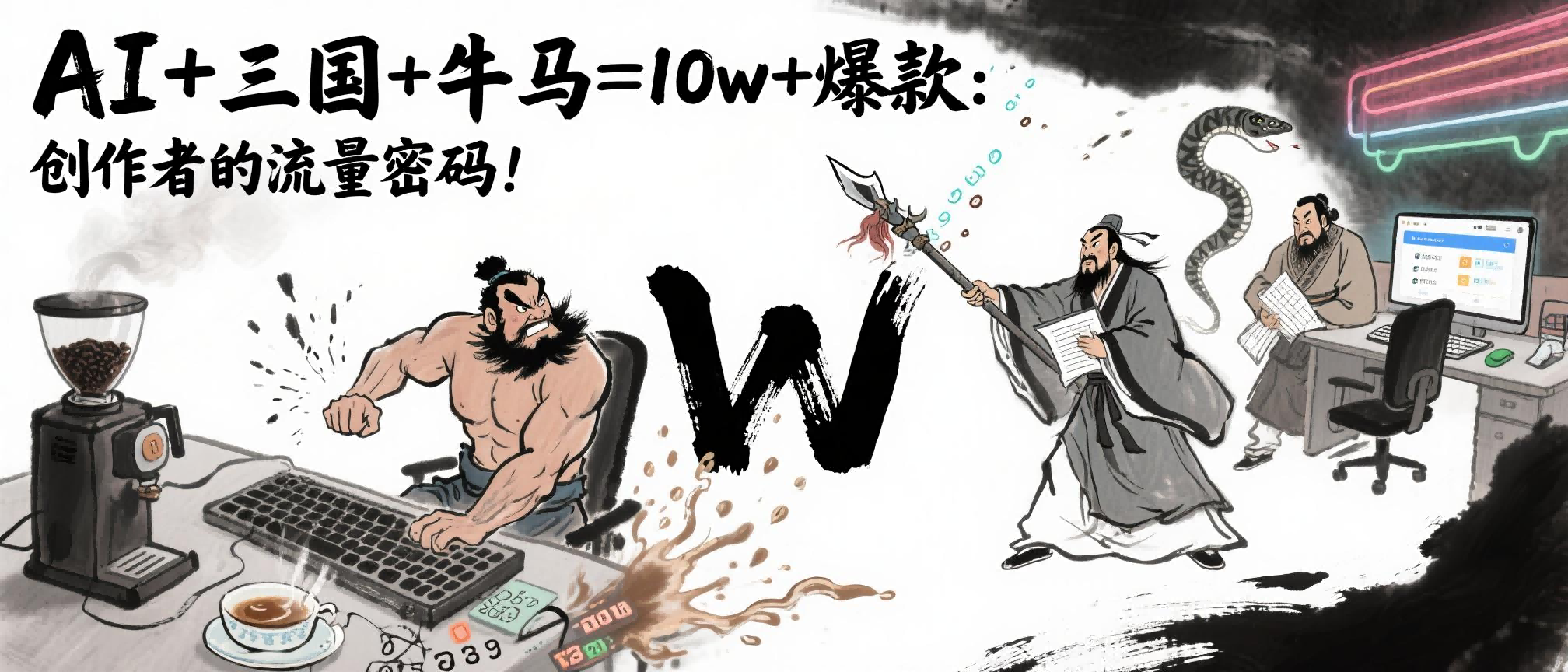 AI+三国+牛马=10w+爆款：创作者的流量密码！-艾莉资源