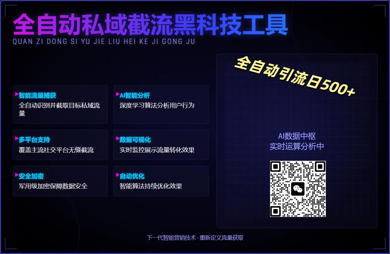 全自动私域截流黑科技工具——全自动引流日500+-艾莉资源