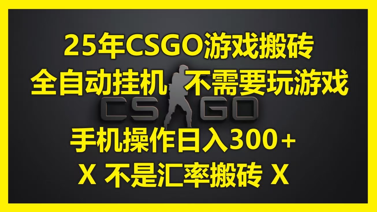 25年CSGO游戏搬砖，全自动挂机，不需要玩游戏，手机操作日入300+。(不是汇率搬砖)-艾莉资源