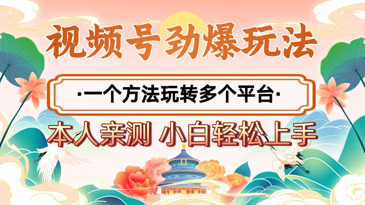 2025年视频号劲爆玩法，一个方法玩转多个平台 小白也能轻松上手-艾莉资源