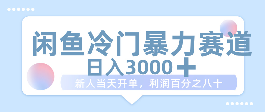 闲鱼冷门暴力赛道，一单 80%利润，新人轻松日入 1000+-艾莉资源