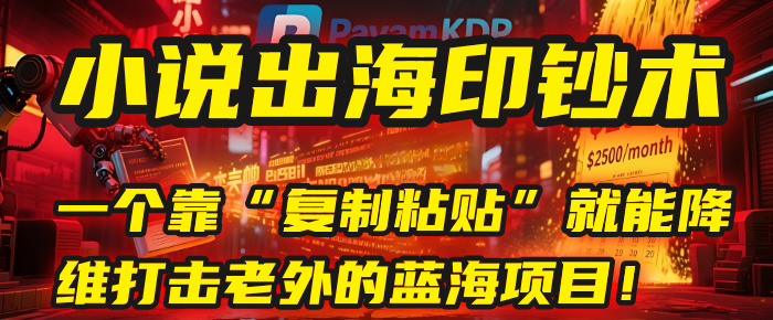 小说出海印钞术：一个靠“复制粘贴”就能降维打击老外的蓝海项目！-艾莉资源