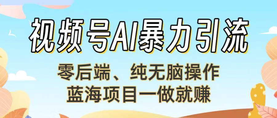 视频号AI暴力引流：零后端、纯无脑操作，蓝海项目一做就赚！【下面那个链接失效了】-艾莉资源