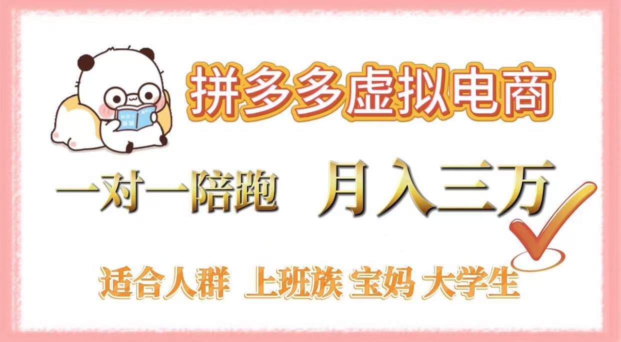 拼多多虚拟电商，一对一陪跑，月入3万，0囤货，轻资产，不发货-艾莉资源