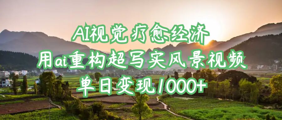 AI视觉疗愈经济：用ai重构超写实风景视频，单日变现1000+-艾莉资源