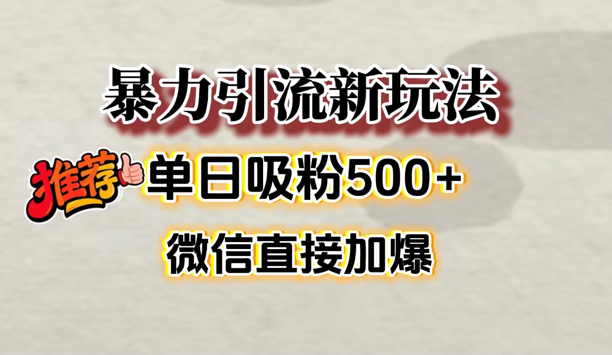 微信加爆的引流超级方法，单日吸粉500➕-艾莉资源