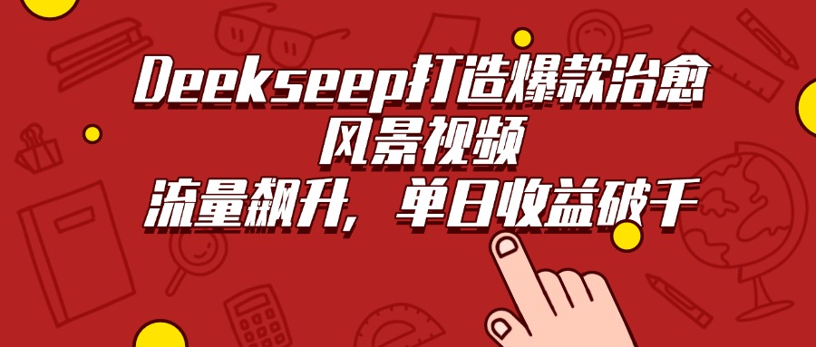 Deekseep打造爆款治愈风景视频，流量飙升，单日收益破千-艾莉资源